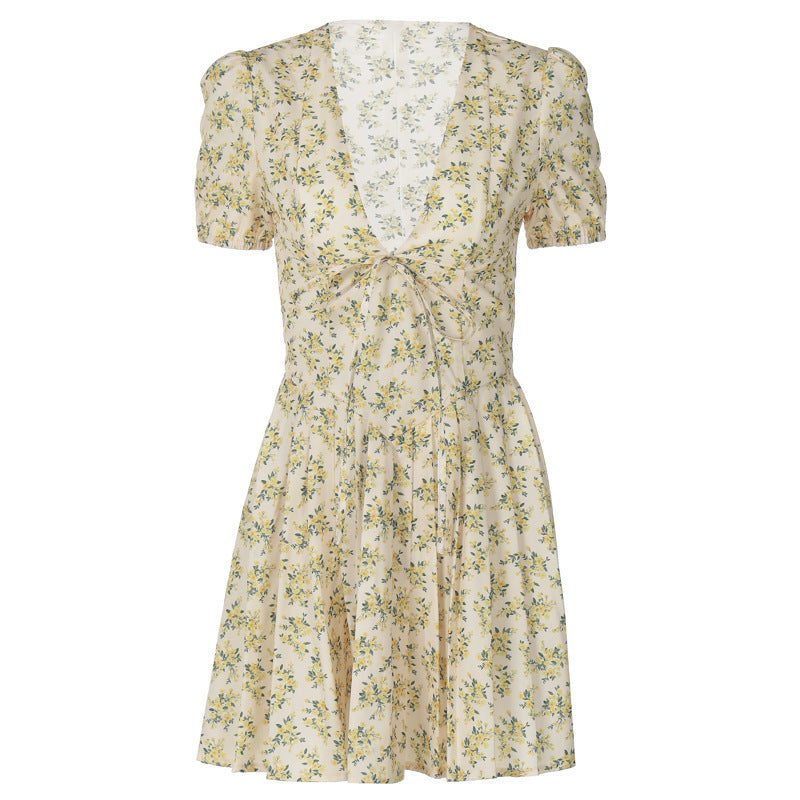 Fashion Pleated Floral Dress