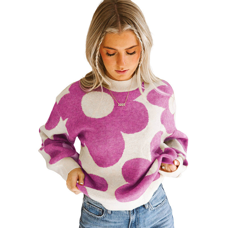 Warm Contrast Color Sweater