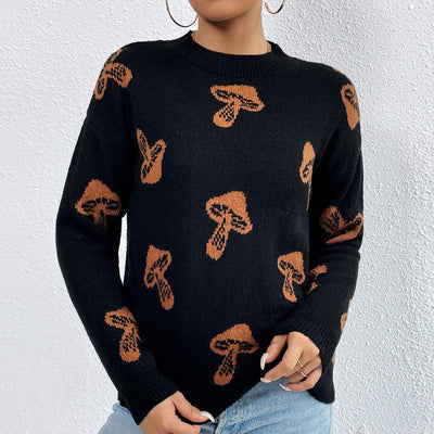 Jacquard Round Neck Sweater