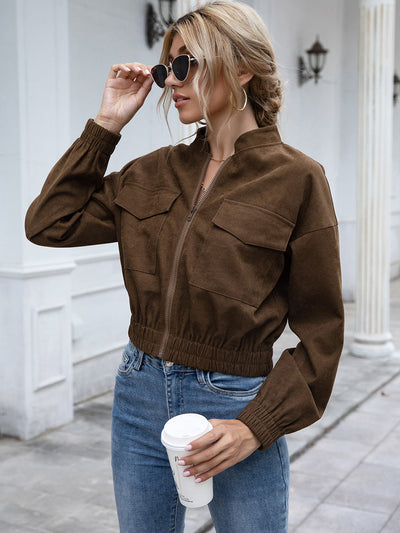 Casual leather jacket for winter