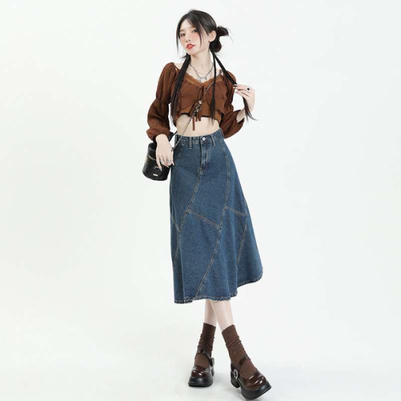 High Waist Denim Skirt For Women