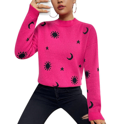 Jacquard Round Neck Sweater