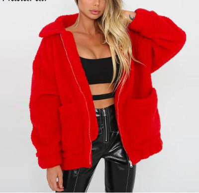 Winter warm thick plush jacket