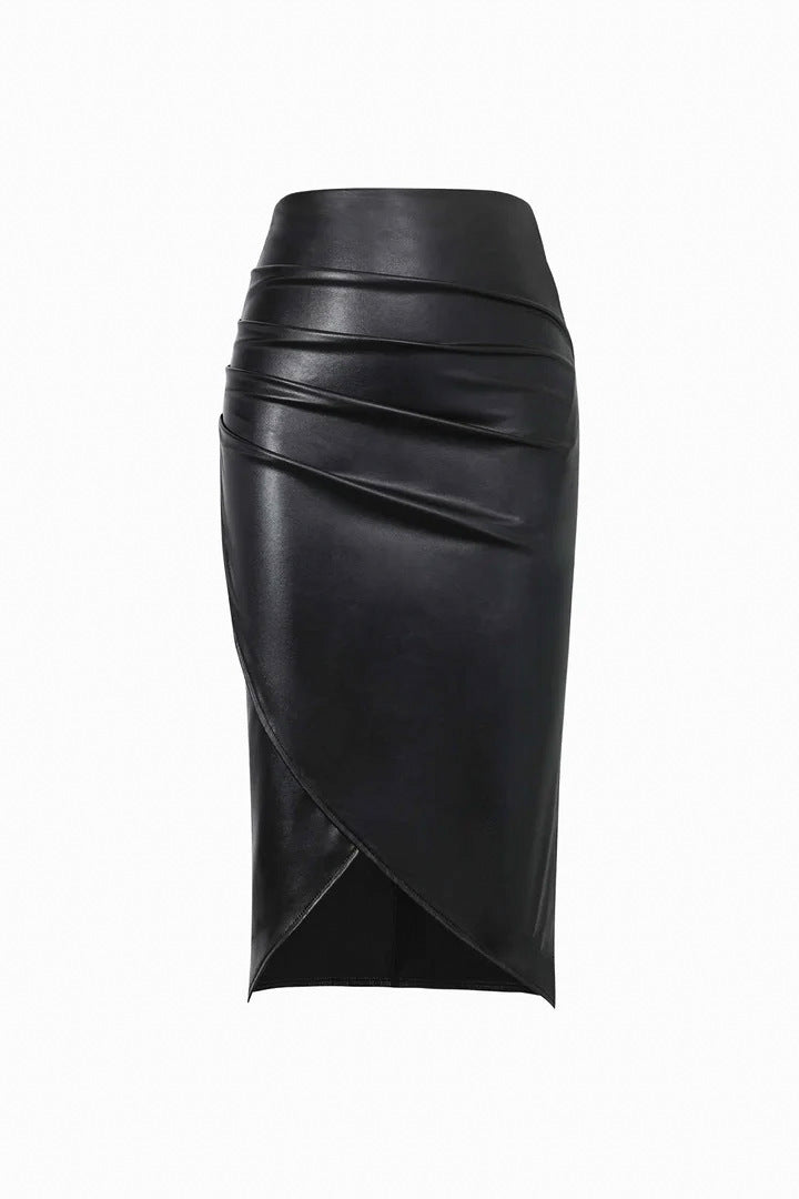 Split Leather Skirt For Women