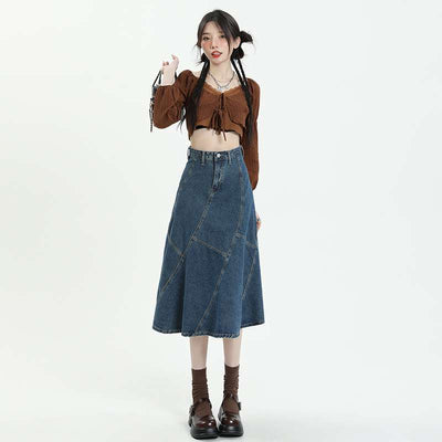 High Waist Denim Skirt For Women