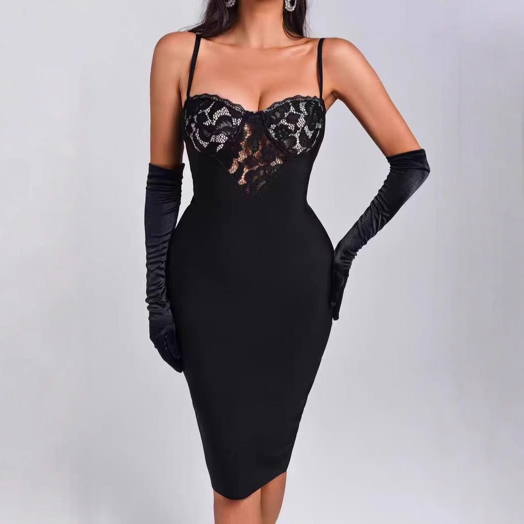 Fashion Embroidery Women's Suspender Dress