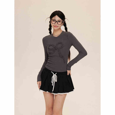 Line Pleated Short Skirt For Women