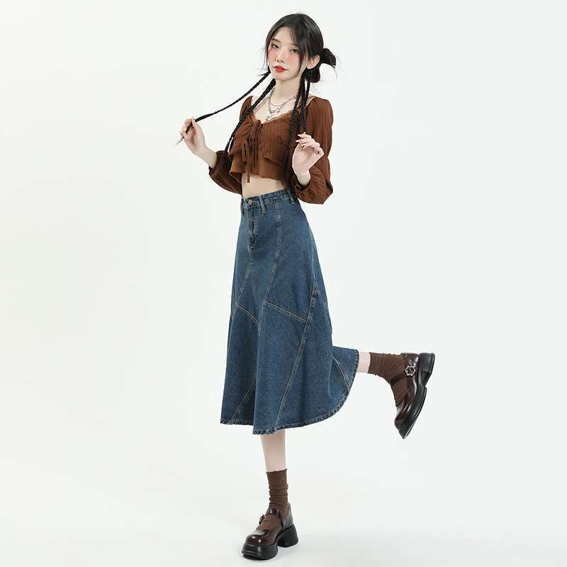 High Waist Denim Skirt For Women