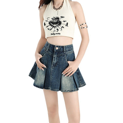 All-matching Vintage Denim Skirt Women's