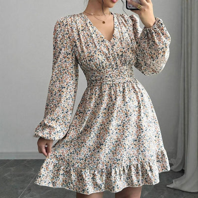 Printed Long-sleeve Dress