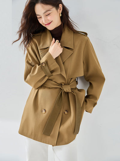 New Casual Elegant Short Trench Coat Women