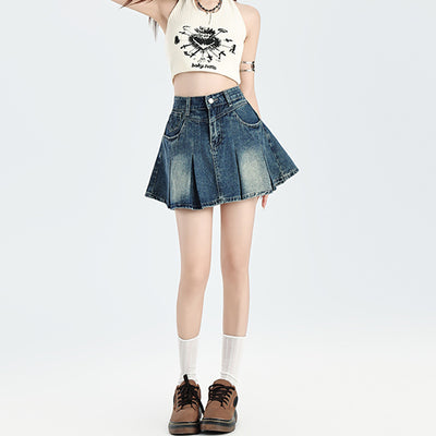 All-matching Vintage Denim Skirt Women's