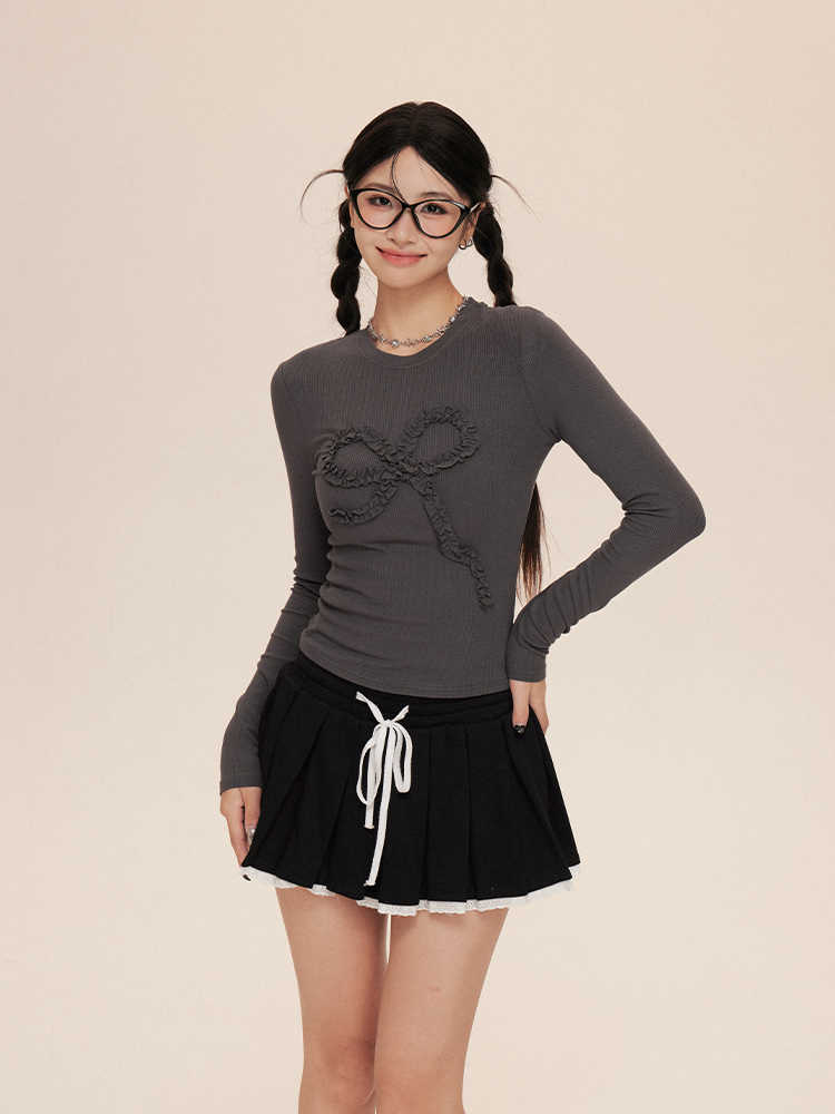 Line Pleated Short Skirt For Women